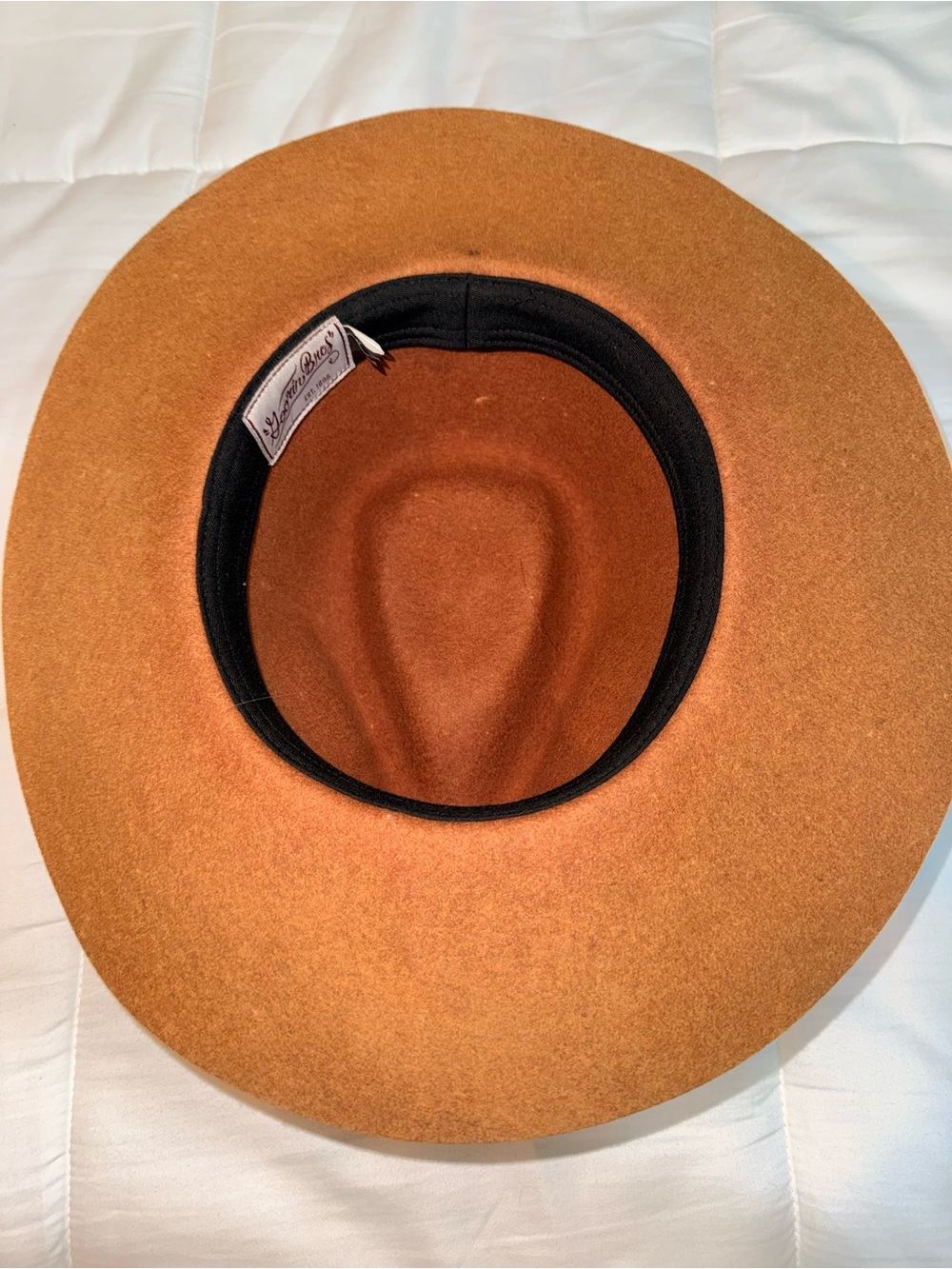 Goorin Bros Rust-Brown Felt Rancher Hat with Cream Band - Picture 4 of 8